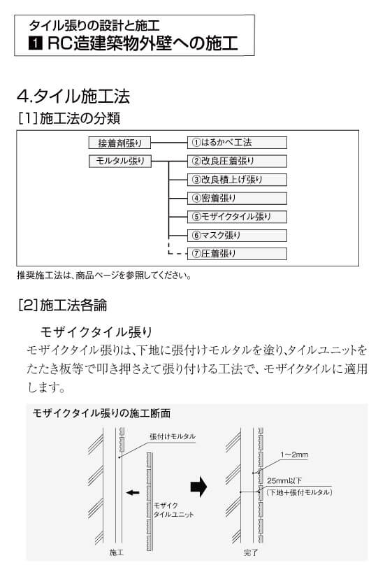 モザイクタイル張り工法詳細画像